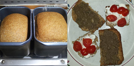 Pane e bruschette cotte con l'energia solare